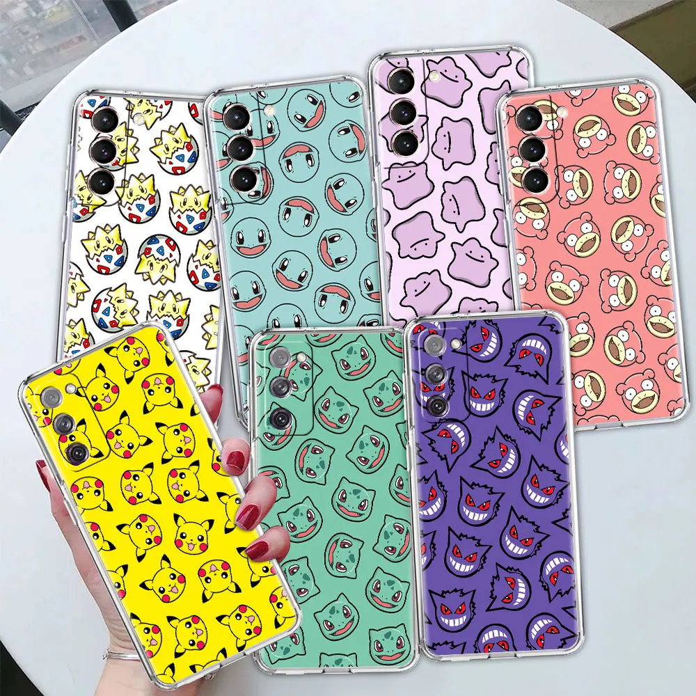 

Pokemon Pikachu Cartoon Clear Case For Samsung Galaxy S22 S20 FE S21 S10 S9 Plus Note 20 Ultra 10 Lite Transparent Phone Shell