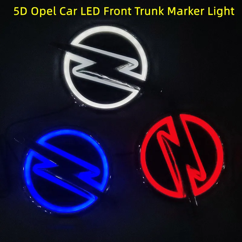 

5D Car logo LED Front Trunk Marker Light Decorative Light For Opel White Red Blue DC 12V 133mm X 101mm decoration accessories