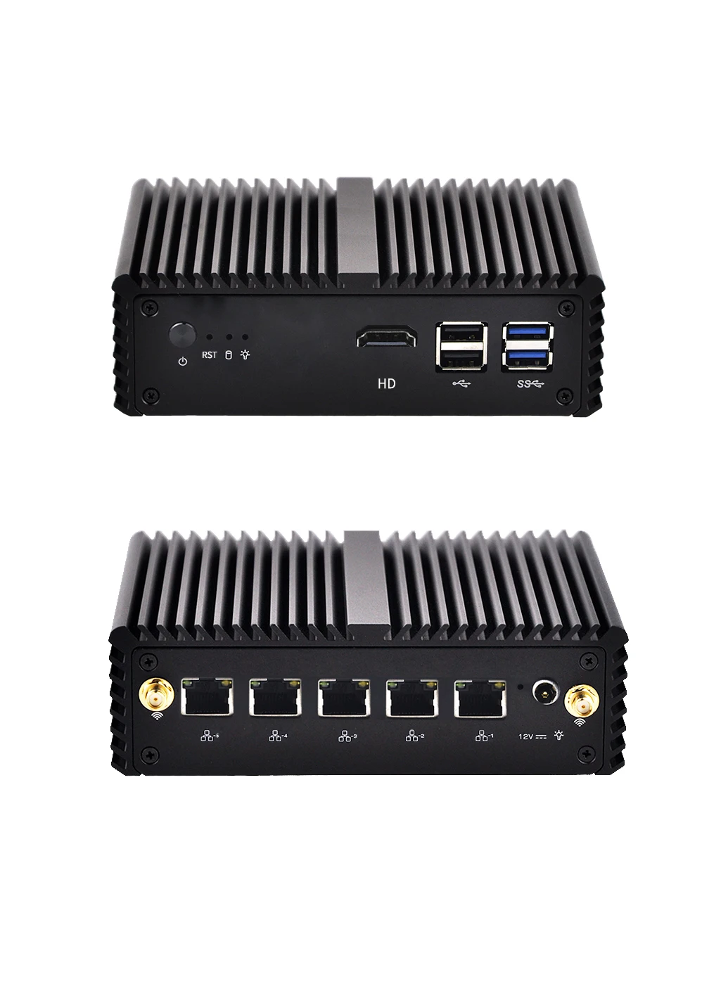 New 5*I225-V B3 2.5G LAN Home Router Mini PC,J4105 J4125 2.5GHz-2.7GHz ,DDR4 16G RAM MAX. VGA, RS232.Support OEM