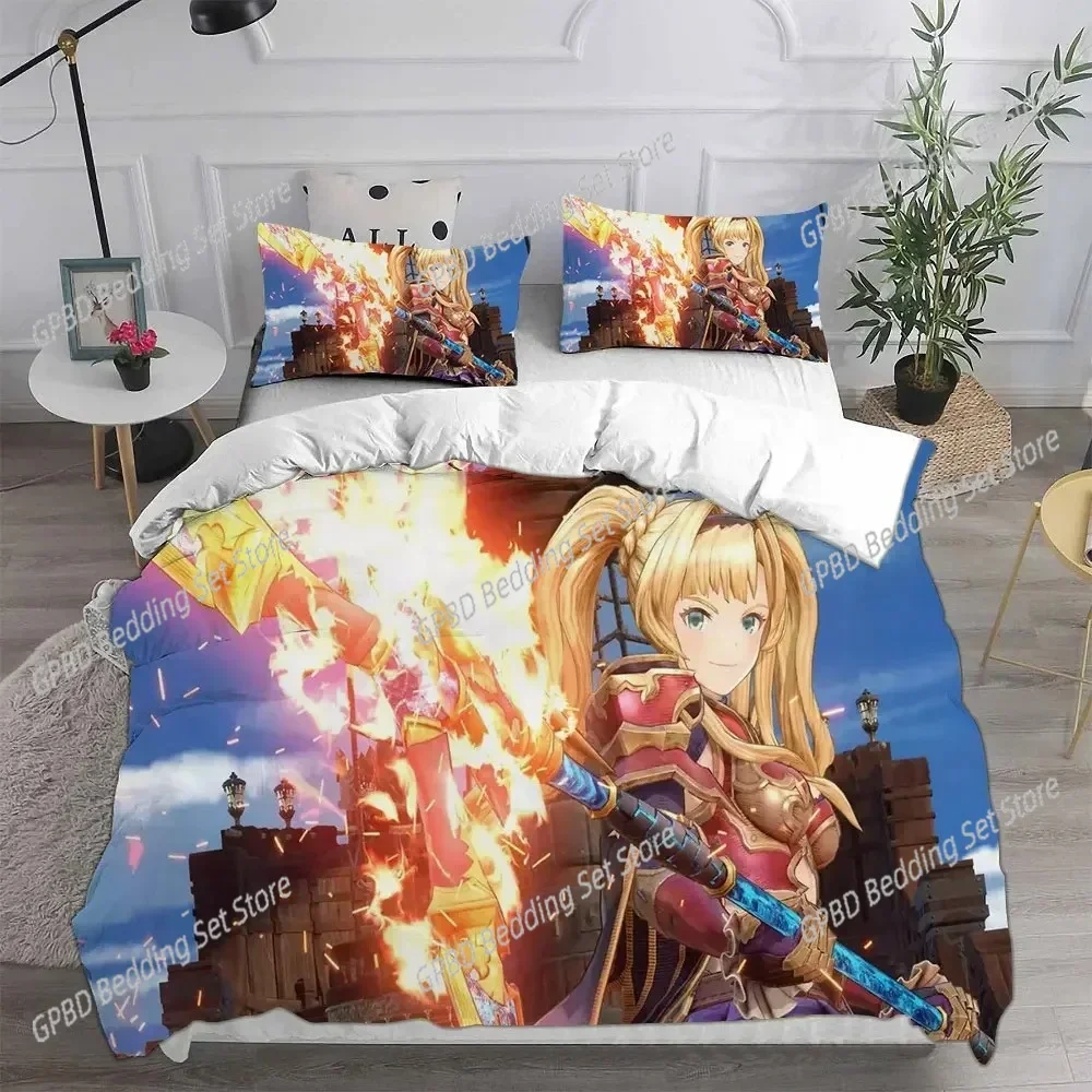 Фото Роскошные новые комплекты постельного белья Granblue Fantasy с 3D принтом, одеяло, пододеяльник, наволочка для детей и взрослых, домашний текстиль №3