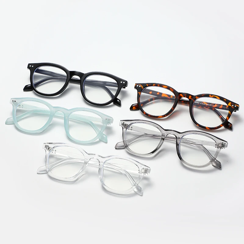 Винтажные Оправы Для Очков Унисекс С Прозрачными Синими Зеркальными Линзами.