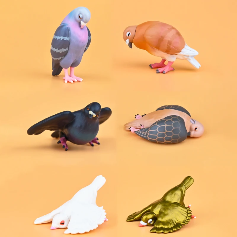 

Gashapon Capsule Toy QUALIA Gachapon Tired and Sleepy Pigeons Birds Models Birthday Gift Animals Table Decoration