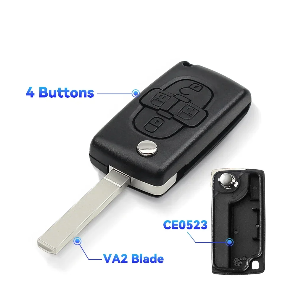 

Dandkey 4-кнопочный чехол для Peugeot 207 307 308 407 607 807 для Citroen C2 C3 C4 C5 C6 с автоматическим дистанционным управлением Va2 Hu83 CE0523 CE0536