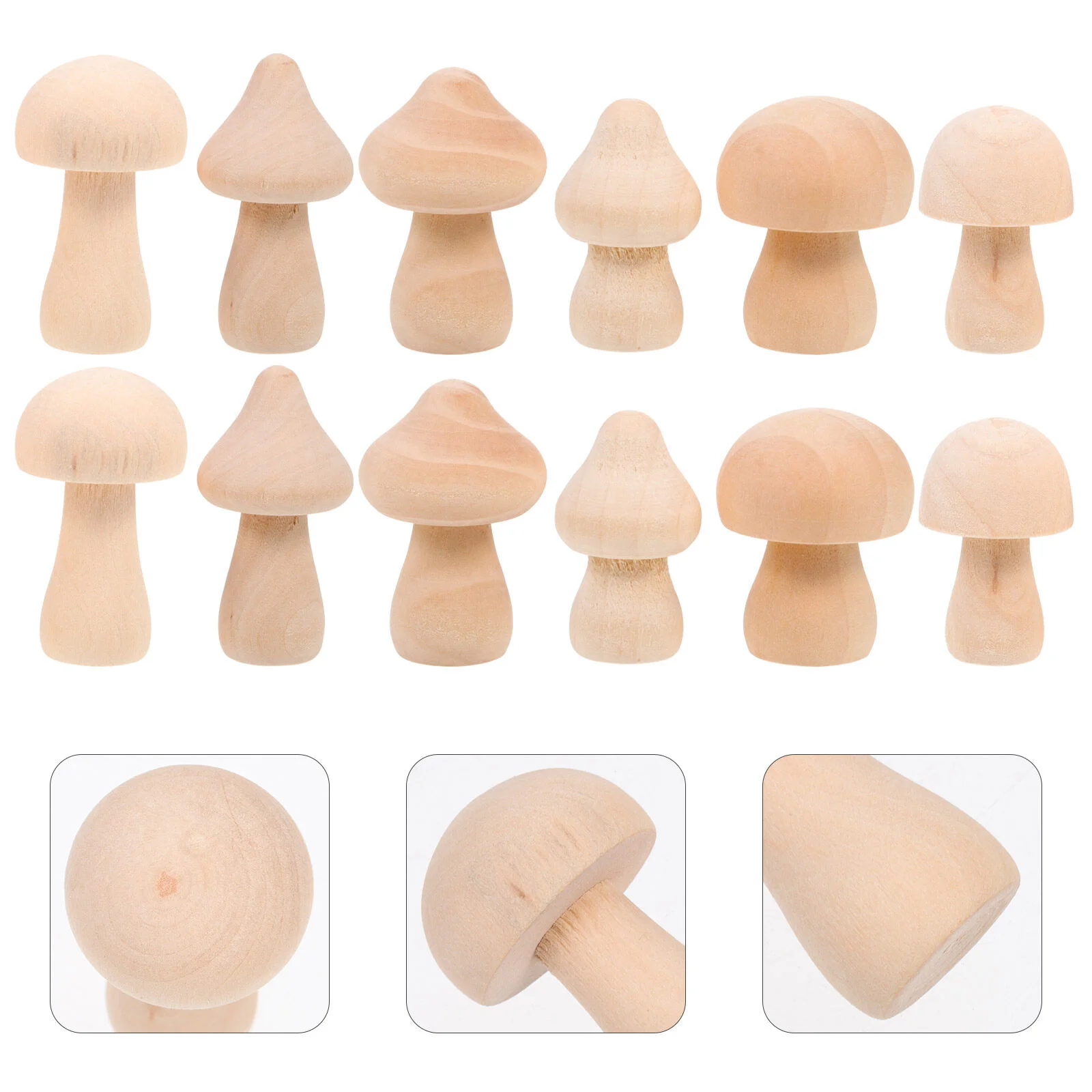 

18 Pcs Statue Children Graffiti Prop Tabletop Decor Unfinished Mushroom Models Kids Painting Toys Woodsy Number Modeling