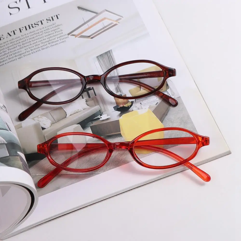 Ретро круглая оправа маленькая овальная очки из ПК Y2k плоские корейский стиль