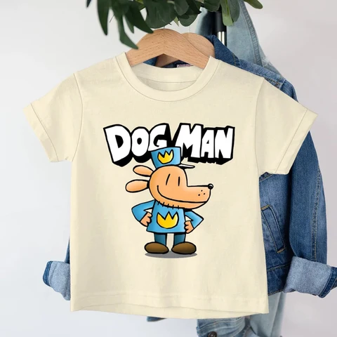 Детские футболки Dogman с героями мультфильмов, аниме, футболки с короткими рукавами для мальчиков и девочек, топы с круглым вырезом, летняя детская одежда для детей 3-14 лет