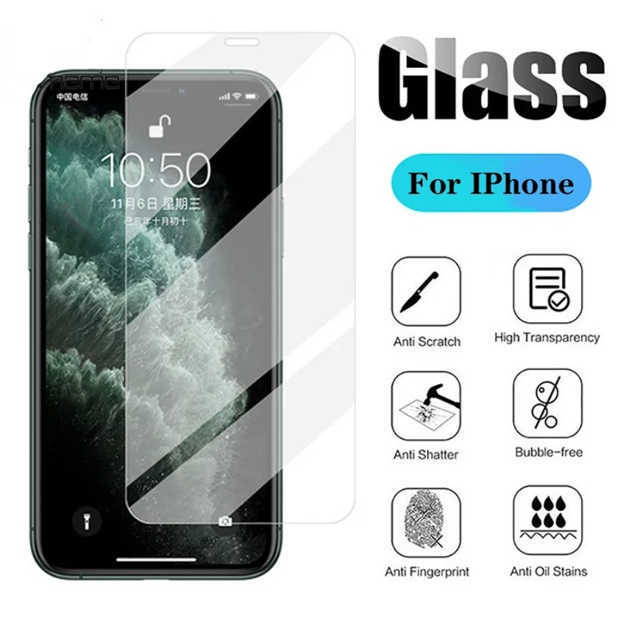 

Защитная пленка из закаленного стекла для IPhone 14 13 11 12 Pro Mini XS Max X XR 8 7 6 6S Plus 5S 5 SE 2020 SE2 9H