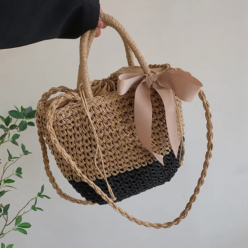 

Summer Straw Bag for Women Weaving Designer Solid Beach Women's Shoulder Bags Fashion Travel Seaside Female Crossbody Handbags