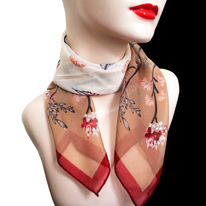 

65*65cm Luxury Brand Square Silk Scarf Women Shawls and Wraps Fashion Bag Scarfs Hair Tie Bandanas Small Square Wraps Scarves