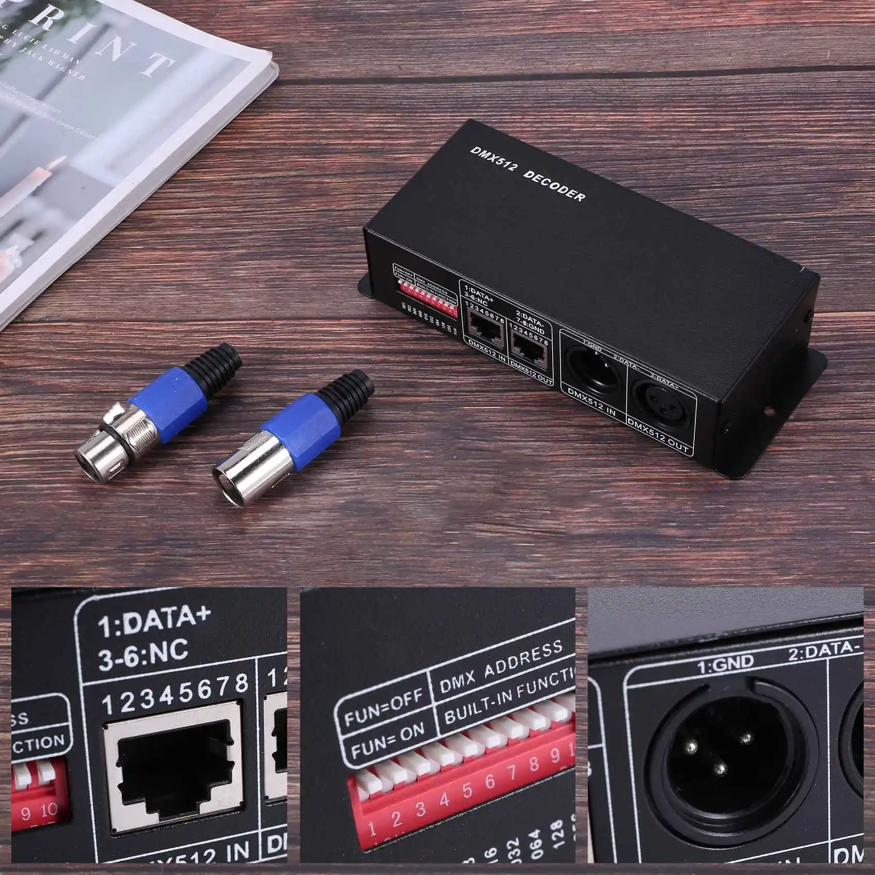 Декодер для DMX 512 4 канала x 8a фотоконтроллер 4-канальный драйвер RGBW фотолента DC 12V -