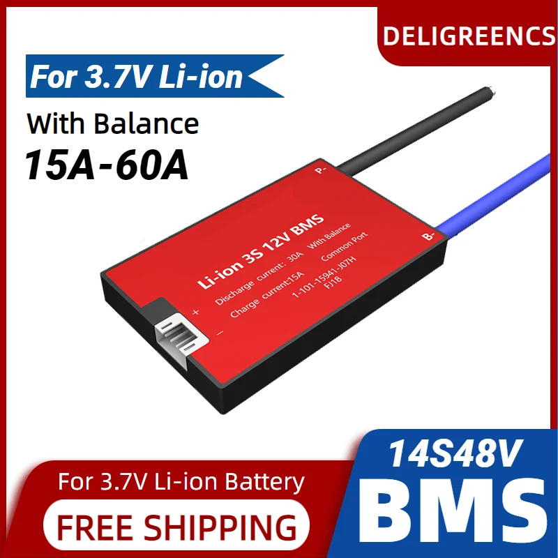 Deligreen DALY 48V BMS 14S 15A 20A 30A 40A 50A 60A PCB для 3 7 V литиевого аккумулятора 18650 Li-Ion LiNCM Scooter -