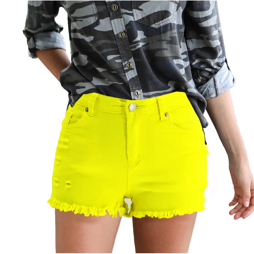 

women jeans super stretchy jeans ripped denim shorts tassel slit shorts summer new jeans woman short jeans pants for women