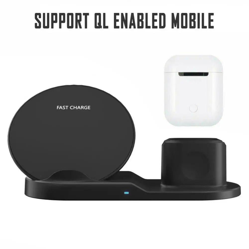 

3 In 1 Qi Fast Wireless Charger Stand For IPhone 12 11 XR X Apple Watch Airpods IWatch Charging Dock Station QC3.0+PD20W