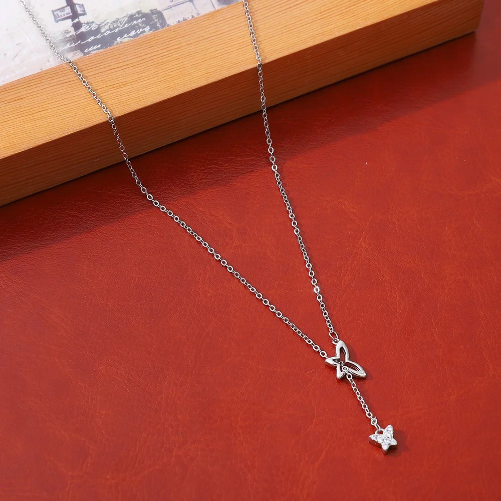 

1 пара, красивые ожерелья с подвеской в виде бабочки для женщин и девочек, специальный подарок для мамы и дочки, тонкая цепочка, Чокеры для се...