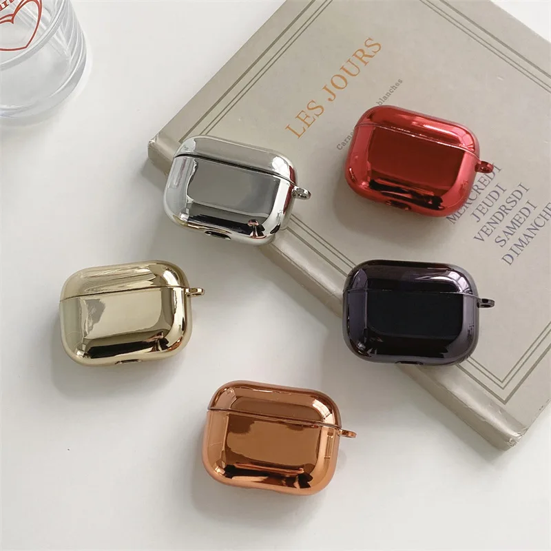 

Solid Color Electroplated Case for AirPods 1 2 3 Pro Case Cover Bluetooth Earbuds Charging Box Protective Cases
