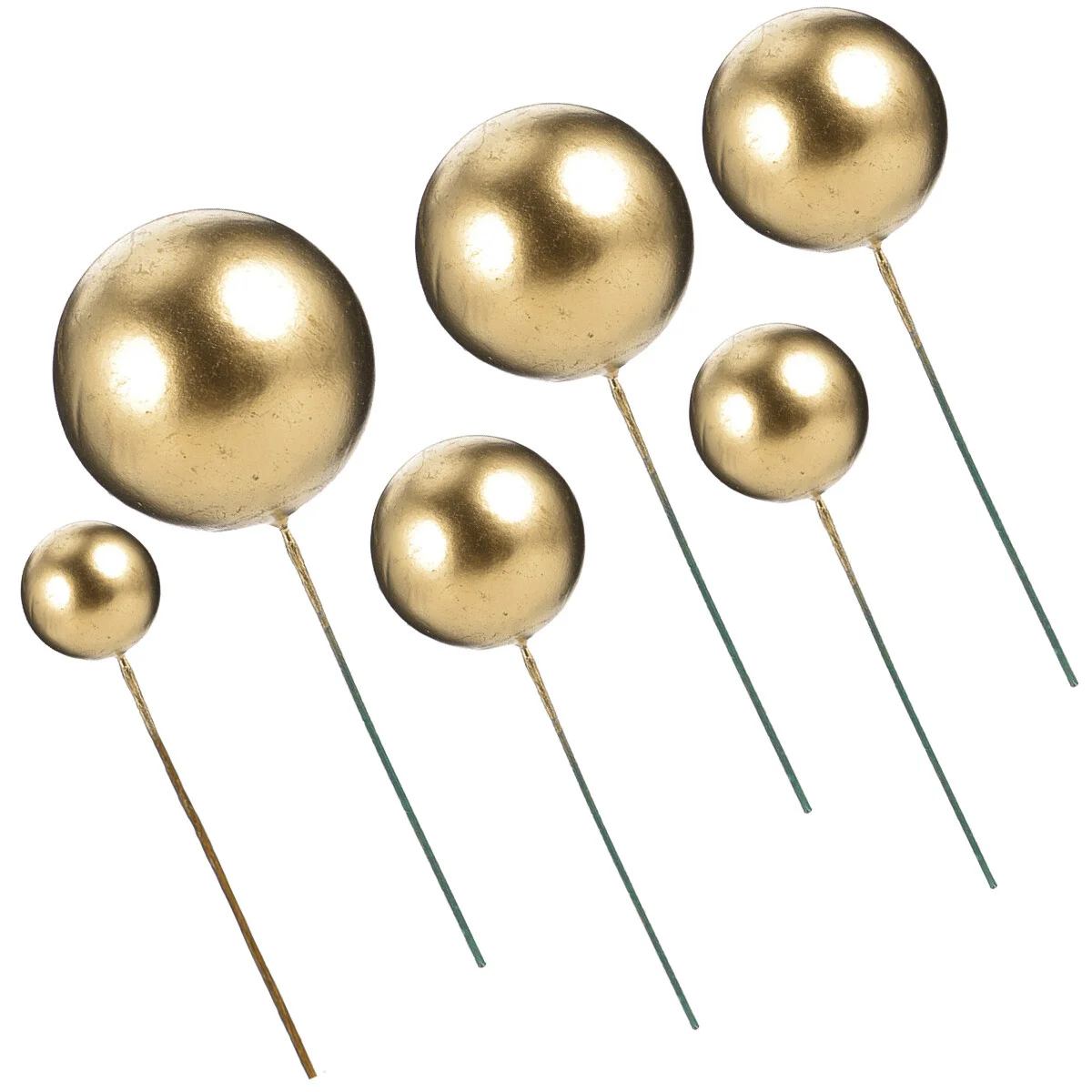 

30 Pcs Foam Ball Airplane Decor Golden Shape Cake Topper Silver Ornaments Baby Birthday