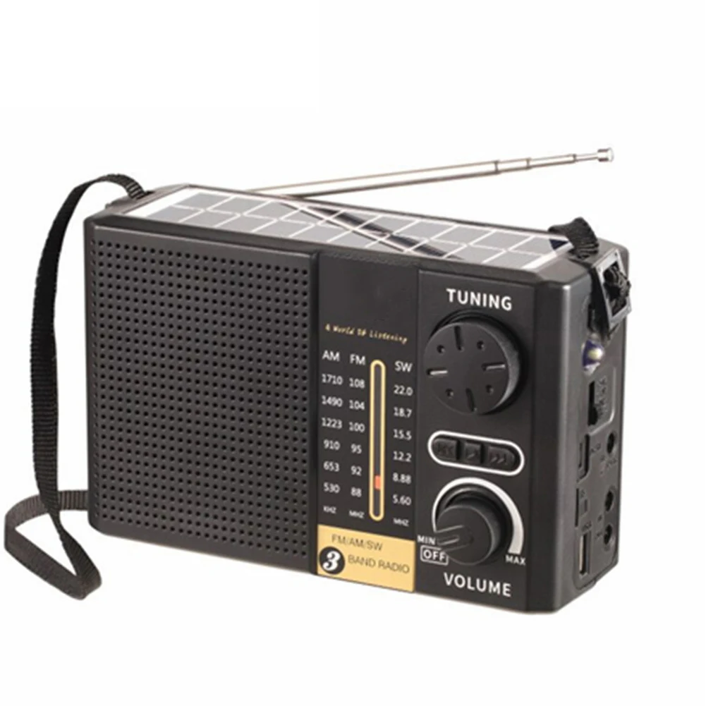 

AM FM SW Emergency Radio Battery Powered Solar Weather Radio LED Flashlight Emergency Torch Radio Multi Band for Outdoor Camping