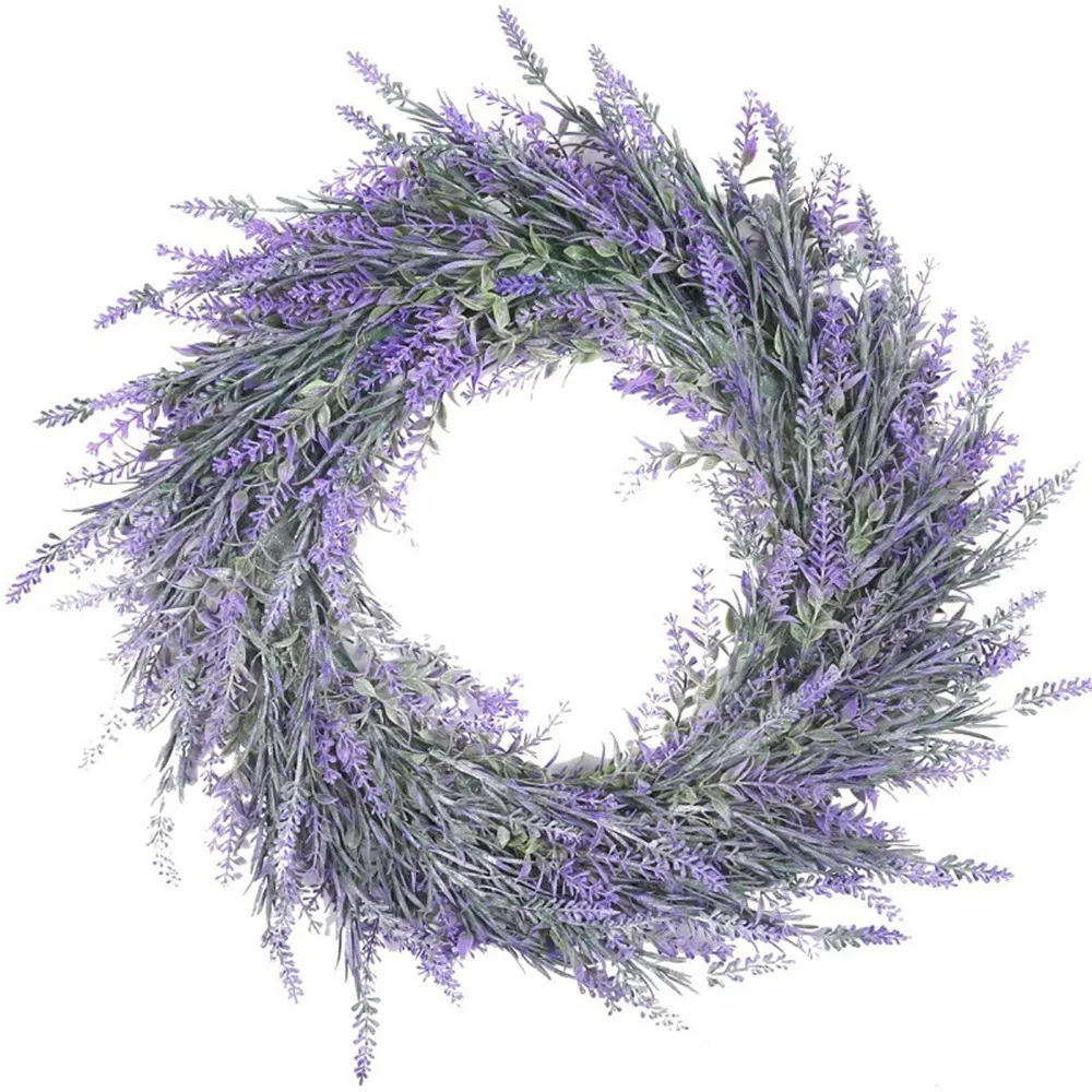

Spring Wreath Artificial Floral Lavender Wreath Garland Flower Wreath Wall Outdoor Hanging Wreath Wedding Festival Wreath Decor