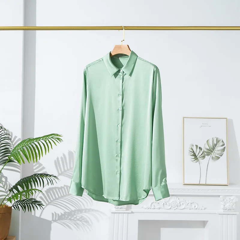 Birdsky 1 шт. Женские рубашки блузка рубашка топ офисная женская 19 мм стрейч 93%