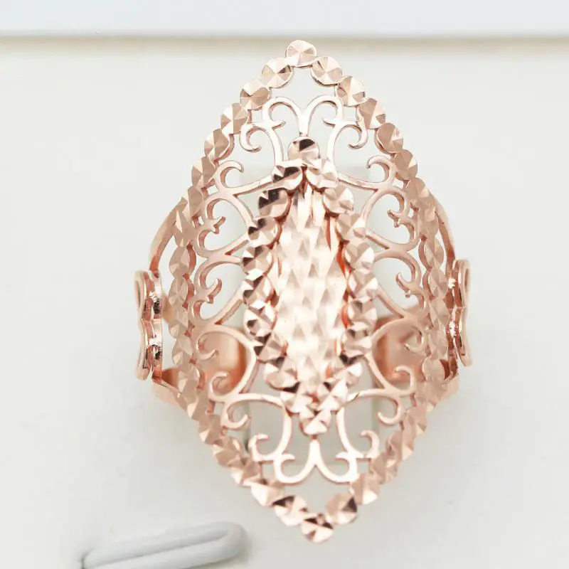 

New Rose Gold Ring Female Hollow Index Finger Ring Open Mouth Design Fashion Trendy Style Luxury Jewelry Couple Rings