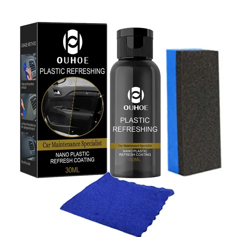 

Plastics Parts Refurbish Agent Plastics Revitalizing Coating Agent Automotive Interior Cleaning Agent With Sponge And Non-dust