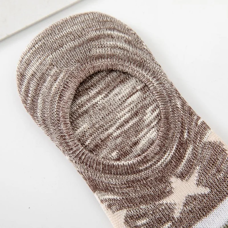 5 Pairs Men Cotton Short Socks Breathable Retro Striped Casual Sports Boat Socks Summer Non-Slip Low-Cut Invisible Ankle Socks