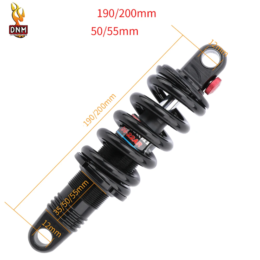 

DNM DV-22AR Oil Pressure Spring Shock Absorber With Damping Adjustment 190MM/200MM 750LBS MTB Soft Absorber Bicycle Accessories