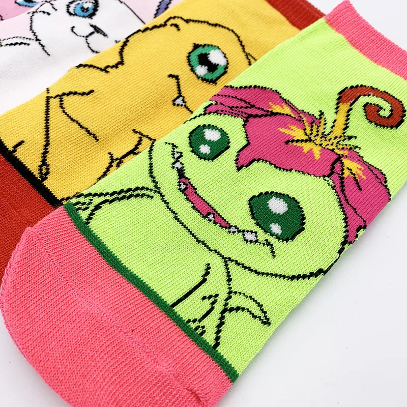 Anime Women Sock Digimon Adventure Woman Socks Womans Boat Sox Cute Cartoon Agumon Casual Cotton Girls Spring Summer Skarpetki