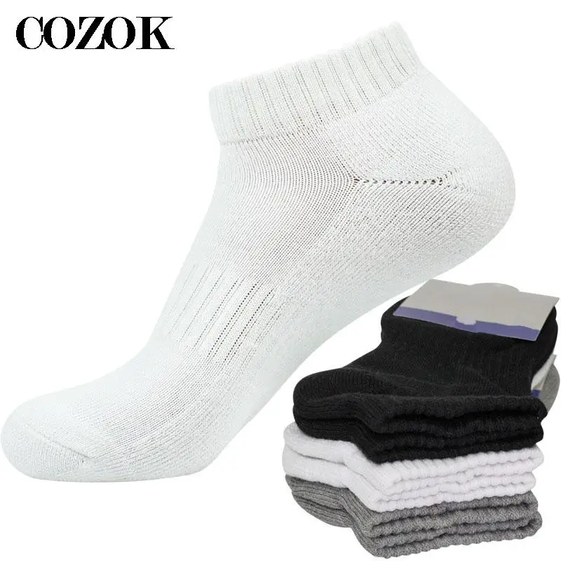 Calcetines tobilleros de algodón para hombre y mujer, calcetín deportivo grueso de felpa, Color sólido, para invierno, 3 pares