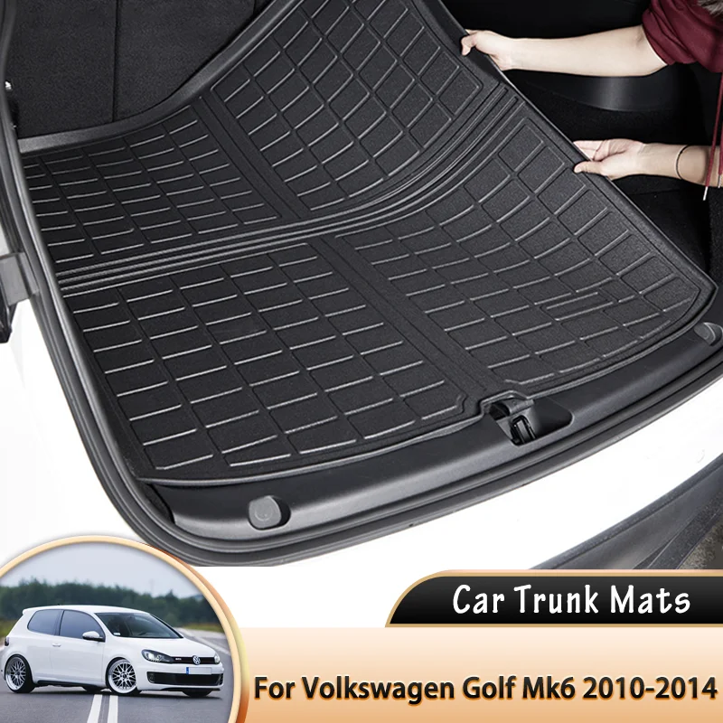 

Car Rear Trunk Mats Floor Waterproof Tray Liner Cargo Boot Carpet Muds for VW Volkswagen Golf 6 Mk6 Jetta Vento GTI 5K 2010~2014