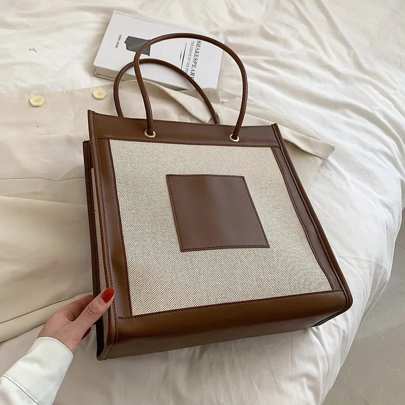 

Большая вместительная сумка-тоут, холщовые сумки для женщин, брендовая сумка через плечо, роскошная дизайнерская сумка, Женская трендовая с...