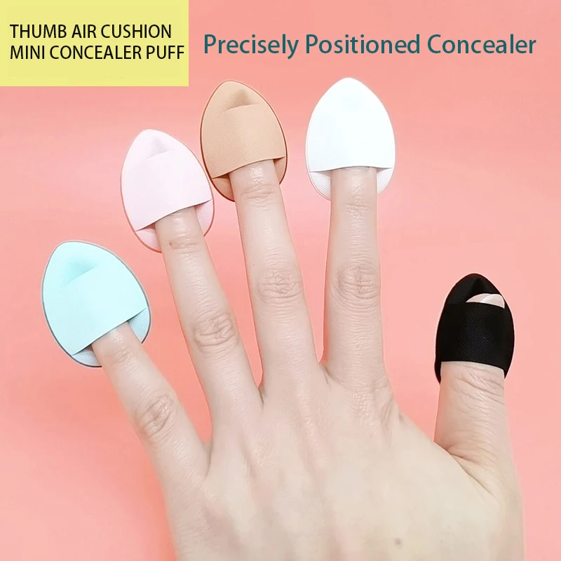 

1/3/10Pcs Thumb Air Cushion Mini Concealer Foundation Puff Fingertip Water Droplet Dry Wet Small Finger Puff Detail Makeup Tool