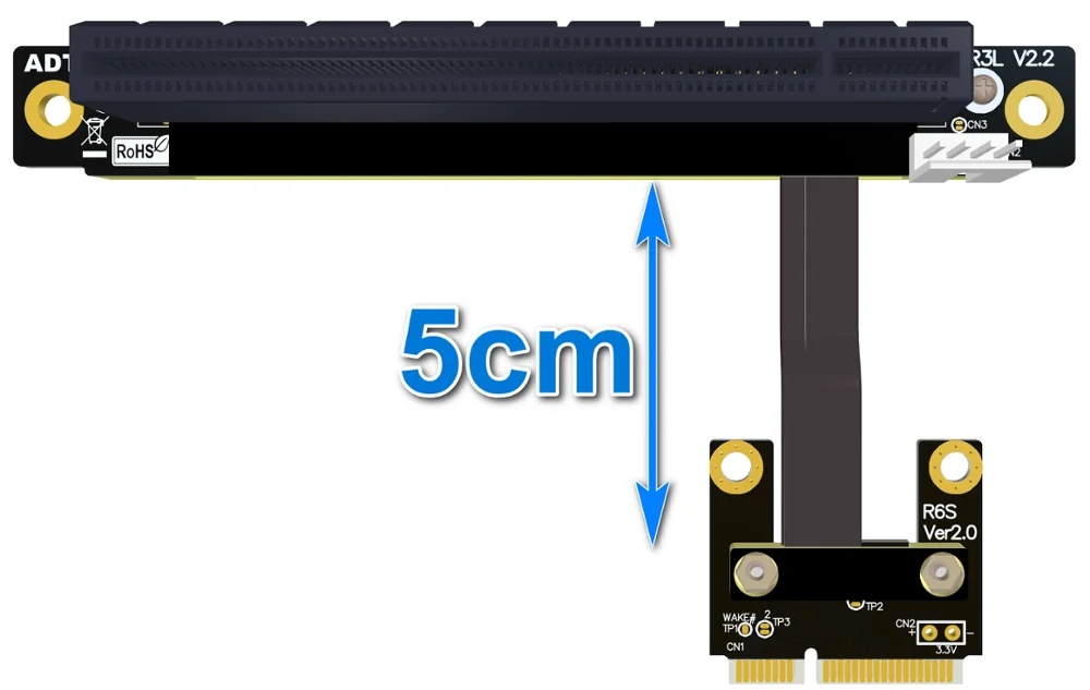 128Gbps Mini PCI-e mPCIe WAN WiFi To PCIe x16 PCI-E 16x Riser adapter Gen3.0 Mini-PCIe Ribbon cable pci e for WIFI card |