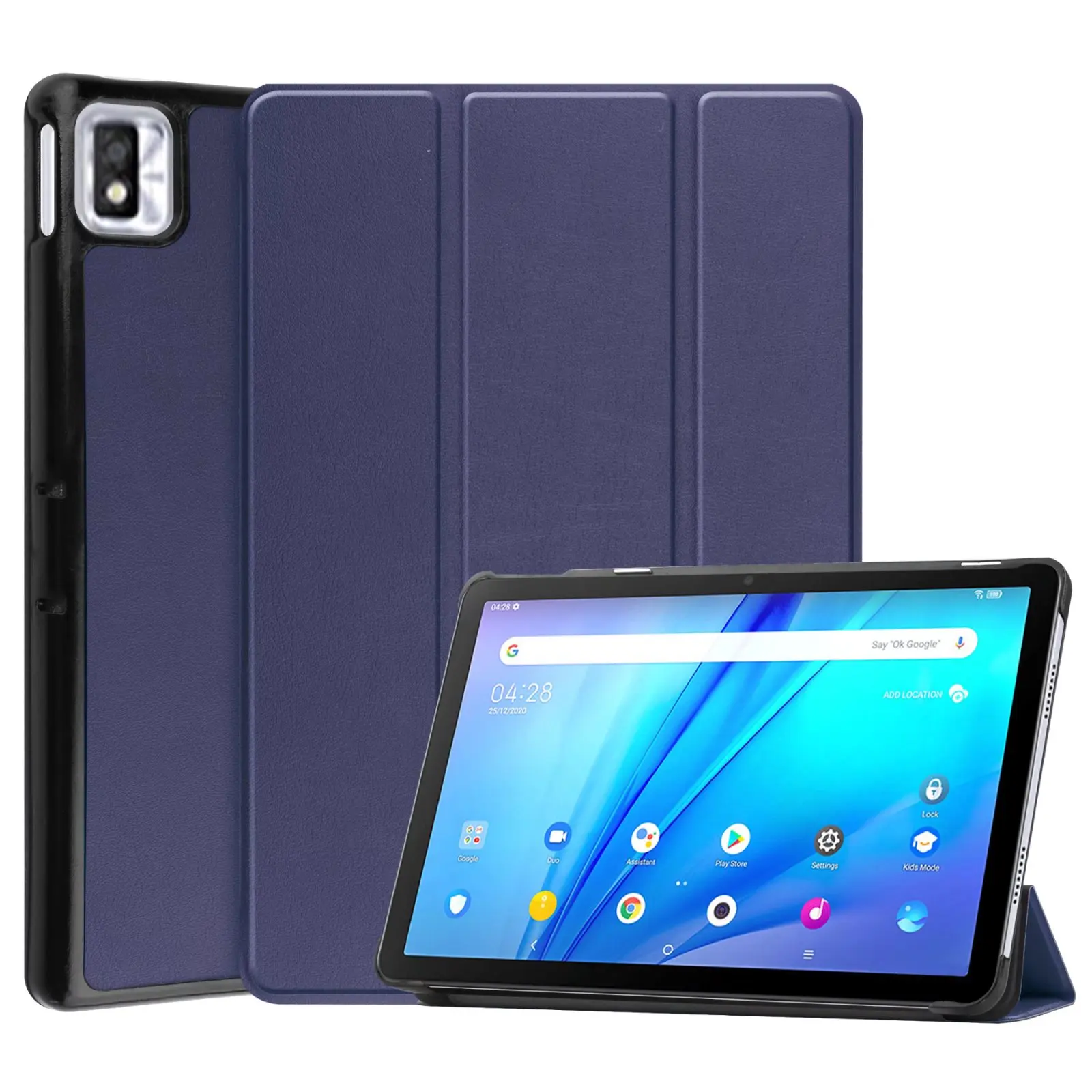 

Tri-folded Magnetic Funda For TCL Tab 10s 9080G Smart Tablet Cover Awake-Sleep Case with Hard Back Shell