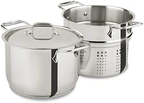 

Stainless Steel 3 Piece Cookware Set with Lid 6 Quart Induction Pots and Pans,Silver