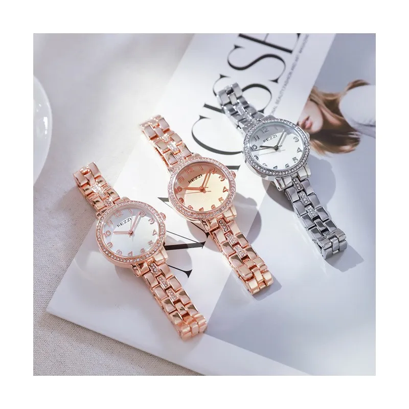 Fashion and atmospheric digital dial luminous waterproof new trend flash diamond simple watch strap women's watch