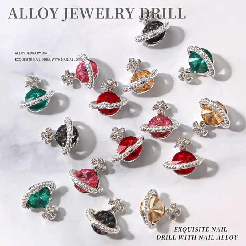 Стразы для дизайна ногтей в виде сердечек многоцветные 3D кристаллы с