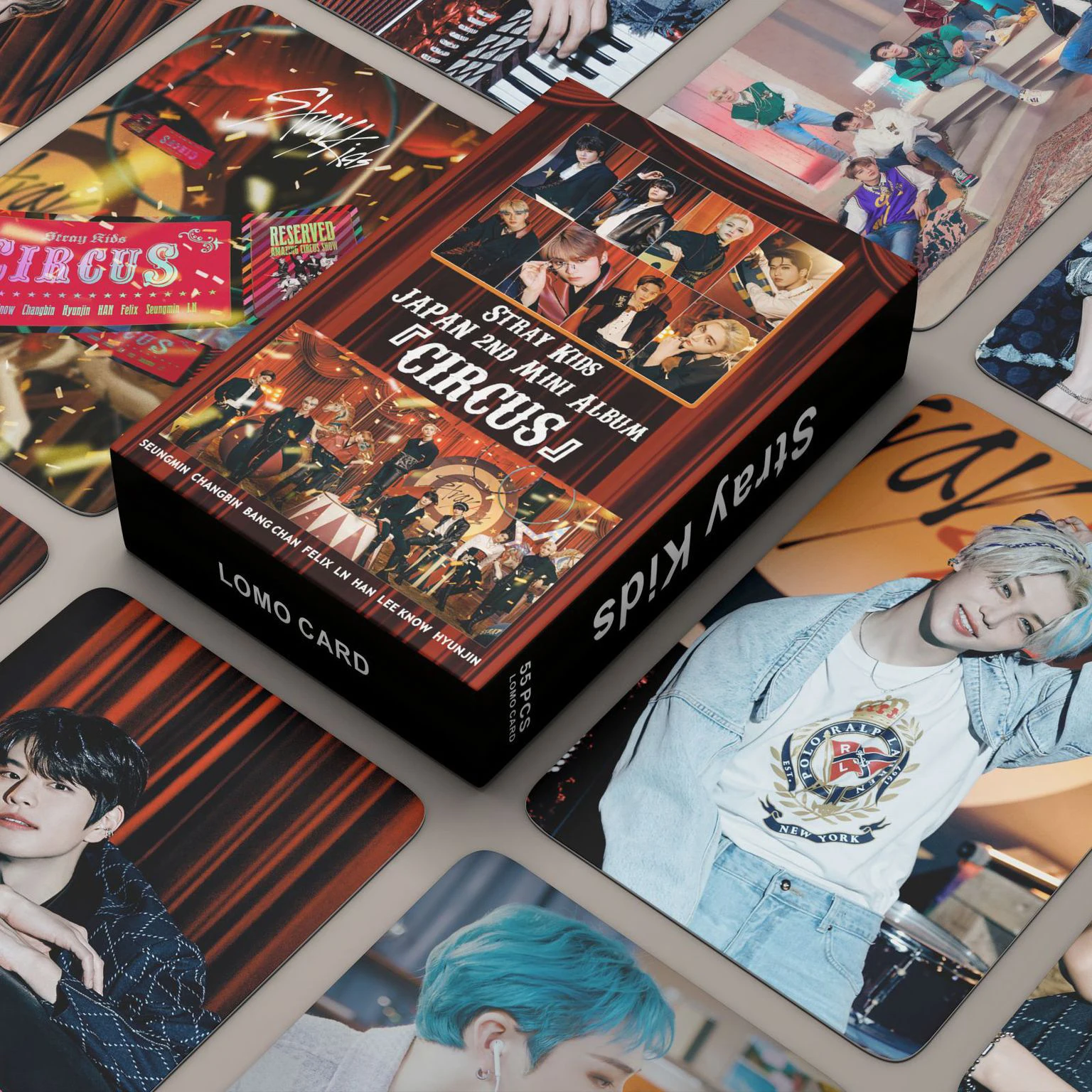 

55pcs/set Kpop Stray Kids CIRCUS CIRCUS Album Lomo Cards Photocards Boys Photo Card Straykids Postcard Fans Gift