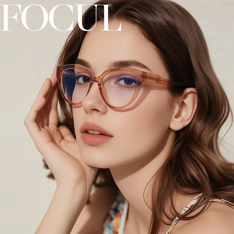 Фото Очки FOCUL с увеличенной оправой, модные, из ацетата, с защитой от синего света, фотохромные, для коррекции близорукости, с возможностью индивидуального заказа по рецепту, оптические очки №2
