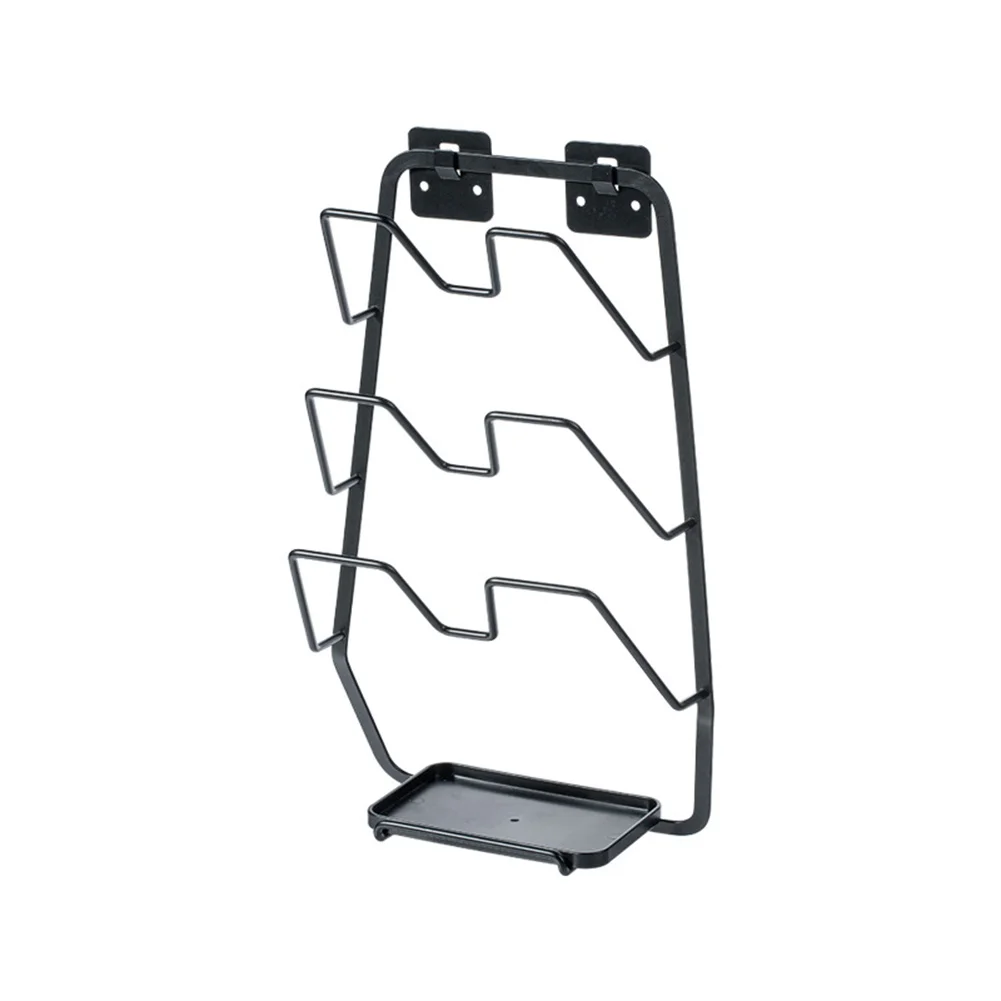 

24*13*37.8cm Pot Cover Rack White/Black Free Punching Wall-mounted Storage Rack Drip Tray Draining Three-tier Kitchen Accessory