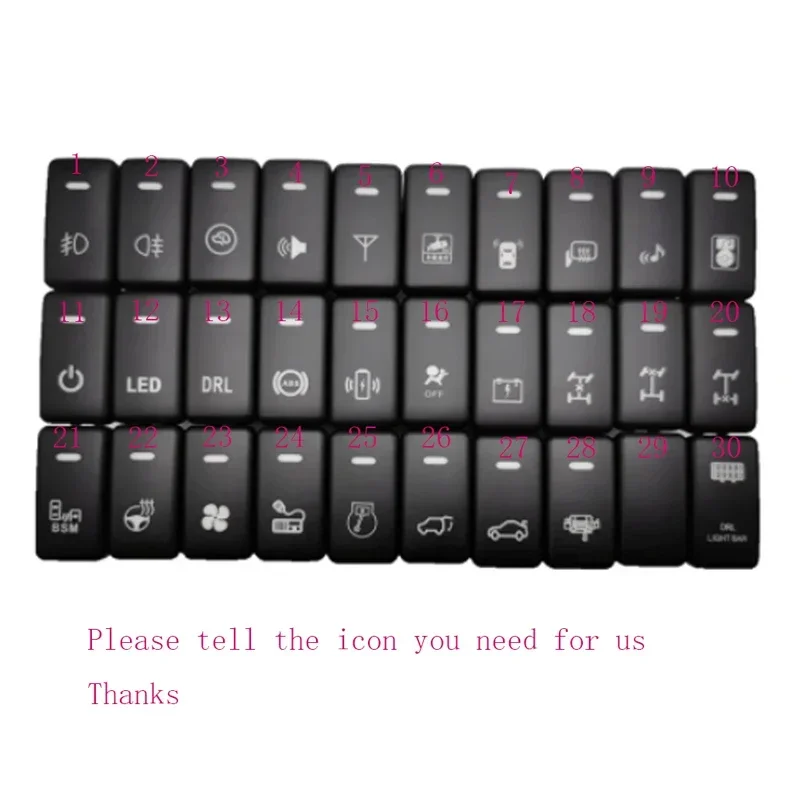 

Оранжевая наклейка на автомобиль ABS с подогревом, кнопка переключения питания с проводом для Toyota светильник Prado 120 FJ круиз