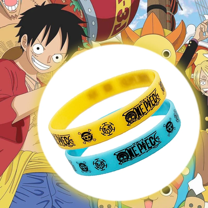

Anime One Piece Bracelet Luffy Zoro Sports Silicone Wristband Halloween Cosplay Accessories