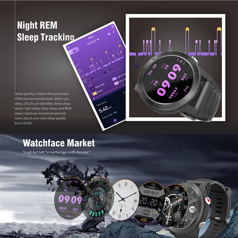 Спортивные Смарт-часы CR130 GPS AMOLED дисплей 1 32 дюйма пульсометр SpO2 VO2 максимальная