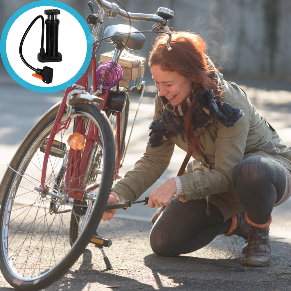 

Pump Tire Bikeair Inflator Cycle Cycling Mini Foot Floorpressure Gauge Road