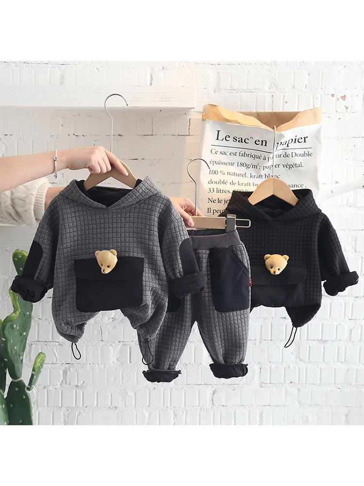 Детская одежда комплекты одежды для маленьких мальчиков новая зимняя детская