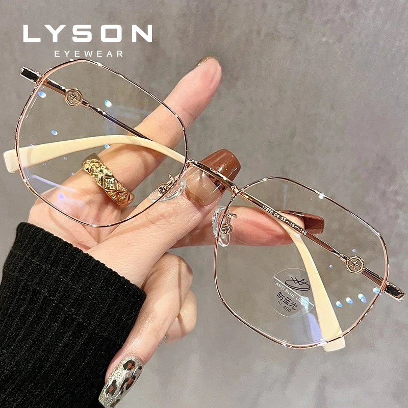 Фото LYSON классические женские оптические очки для близорукости по рецепту женские фотохромные компьютерные очки с защитой от синего света очки для чтения №4
