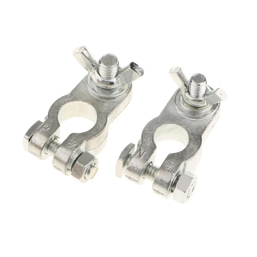 

Plus And Negative Battery Terminal Connectors Round Clamp Car / Motorcycle