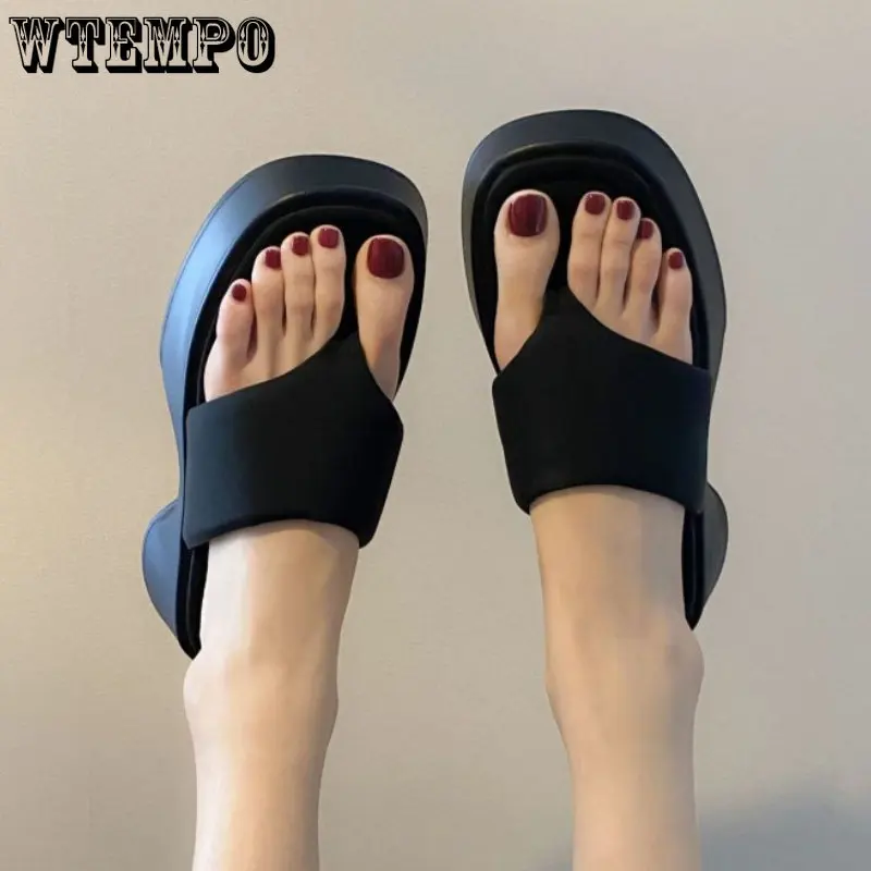 WTEMPO Women's Platform Wedge Sandals Comfortable Open Toe Non Slip Slippers Female Increased Thick Bottom Flip Flops Summer New