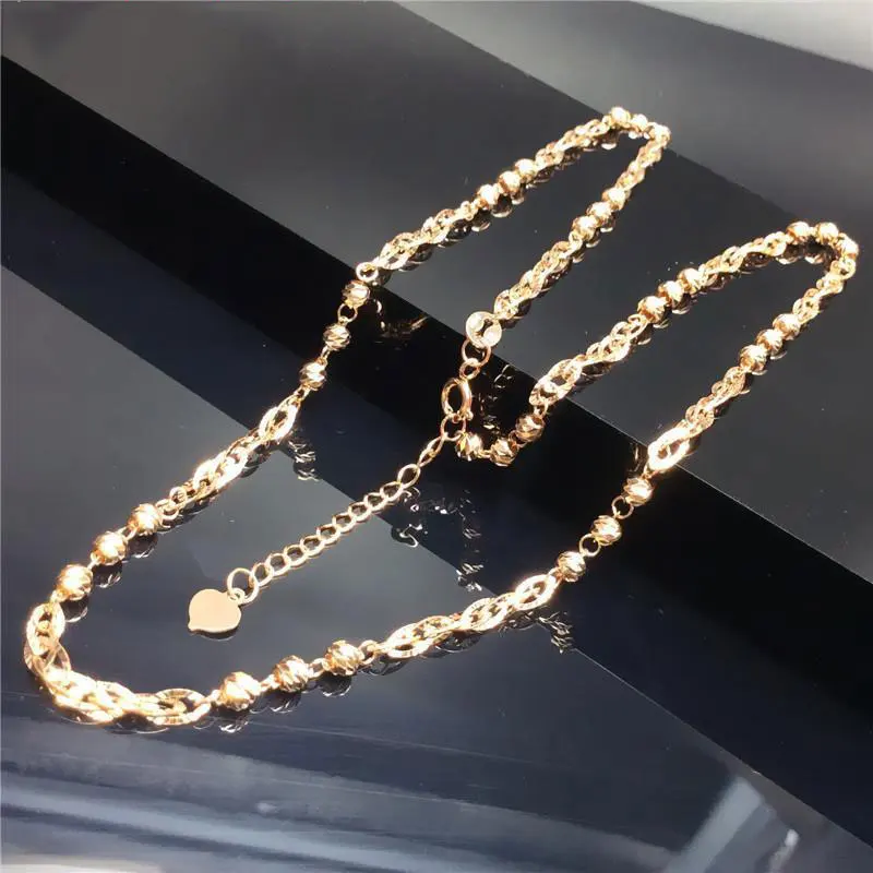 

Россия 585 фиолетовое золото розовое золото модное блестящее Новое японское корейское универсальное ожерелье для девушек Женское Ожерелье