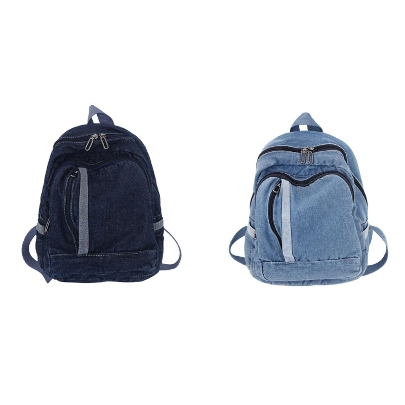 

2023 New Portable Leisure Blue Jean Backpack Daypack Schoolbag Double Shoulder Rucksack Surprise Gift for Girlfriend